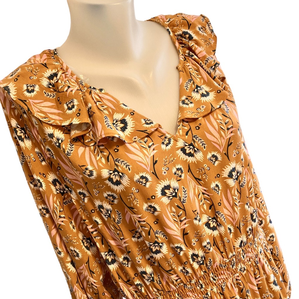 Universal Thread Yellow Ruffle Floral Balloon Lon… - image 4